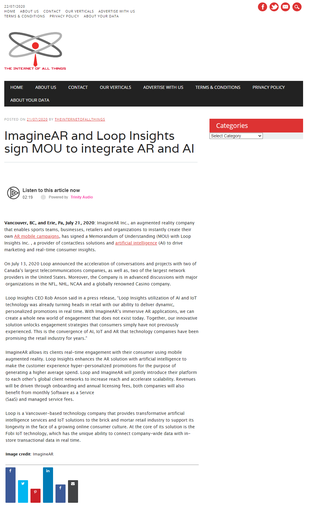 ImagineAR and Loop Insights sign MOU to integrate AR and AI