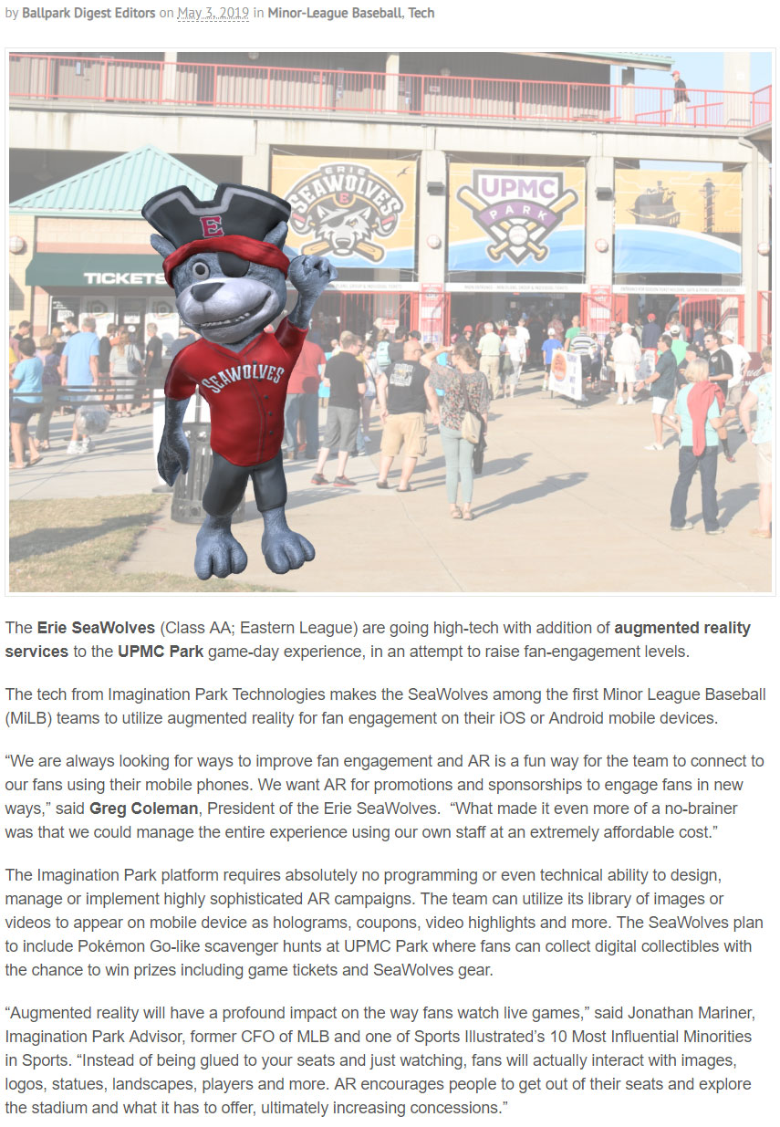 SeaWolves Add Augmented Reality to UPMC Park